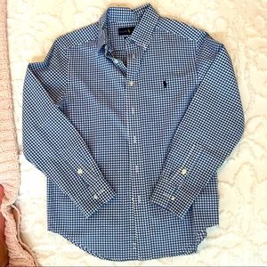 Ralph Lauren Boy's Long Sleeve Button-Down Collared Shirt Youth Sz